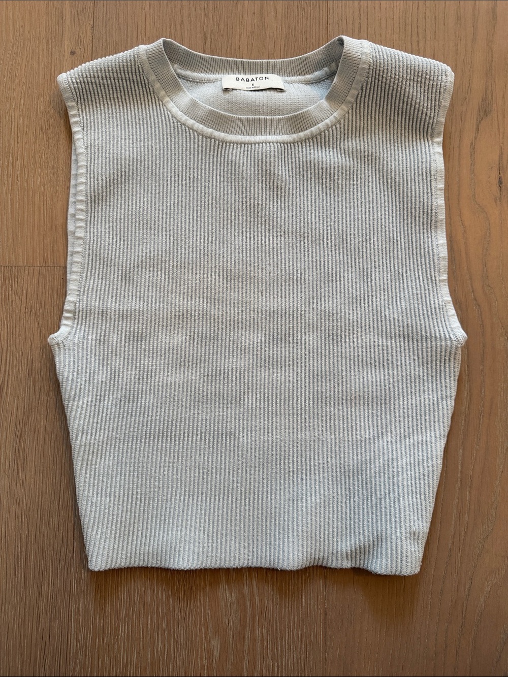 Aritzia Babaton Sculpt Knit Muscle Tank Iceberg Blue Small